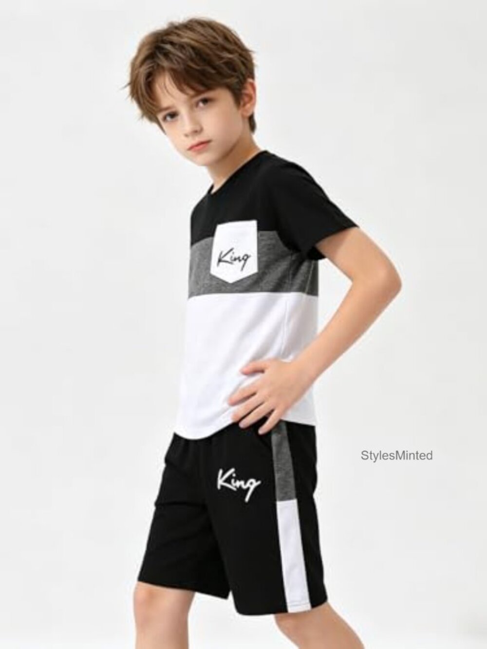 Boys 6-12 Summer Outfit Set Short Sleeve Tee & Shorts 2-Piece - Picture 5 of 7